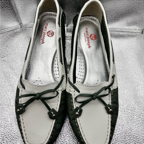 Marc Joseph Dark Green and White Cypress Hill Women's Loafers Made In Brazil - Picture 1 of 5
